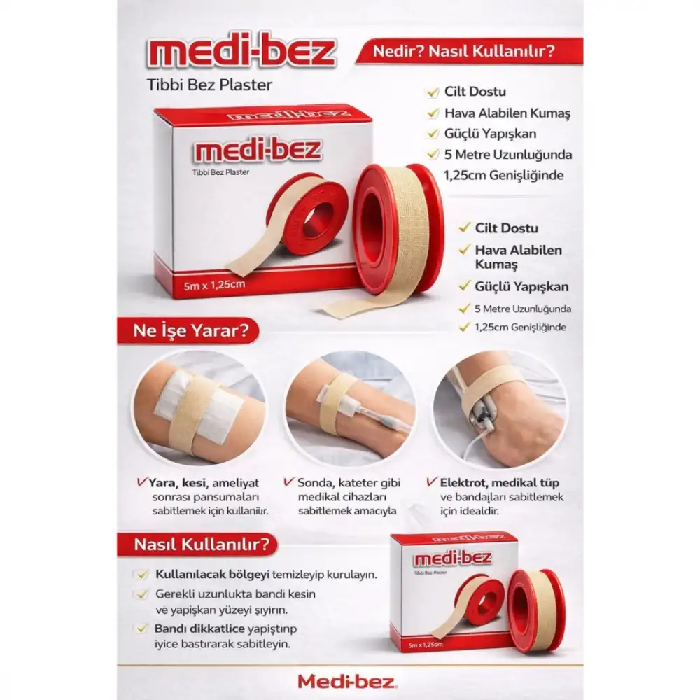 Medibez Bez Flaster 1,25cm x 5m - 10 Adet