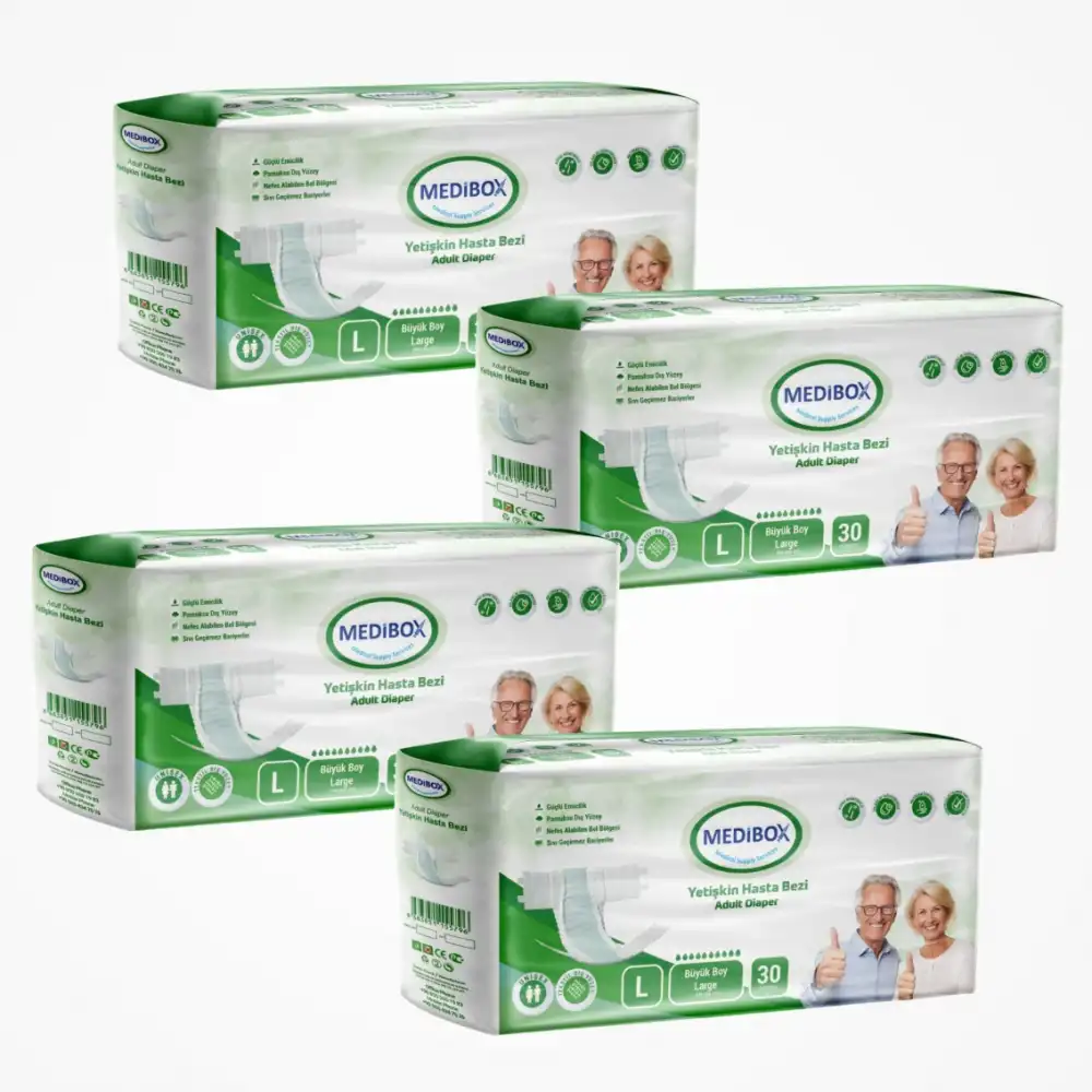 Medibox Yetişkin Bel Bantlı Hasta Bezi (L) Large | 120 Adet