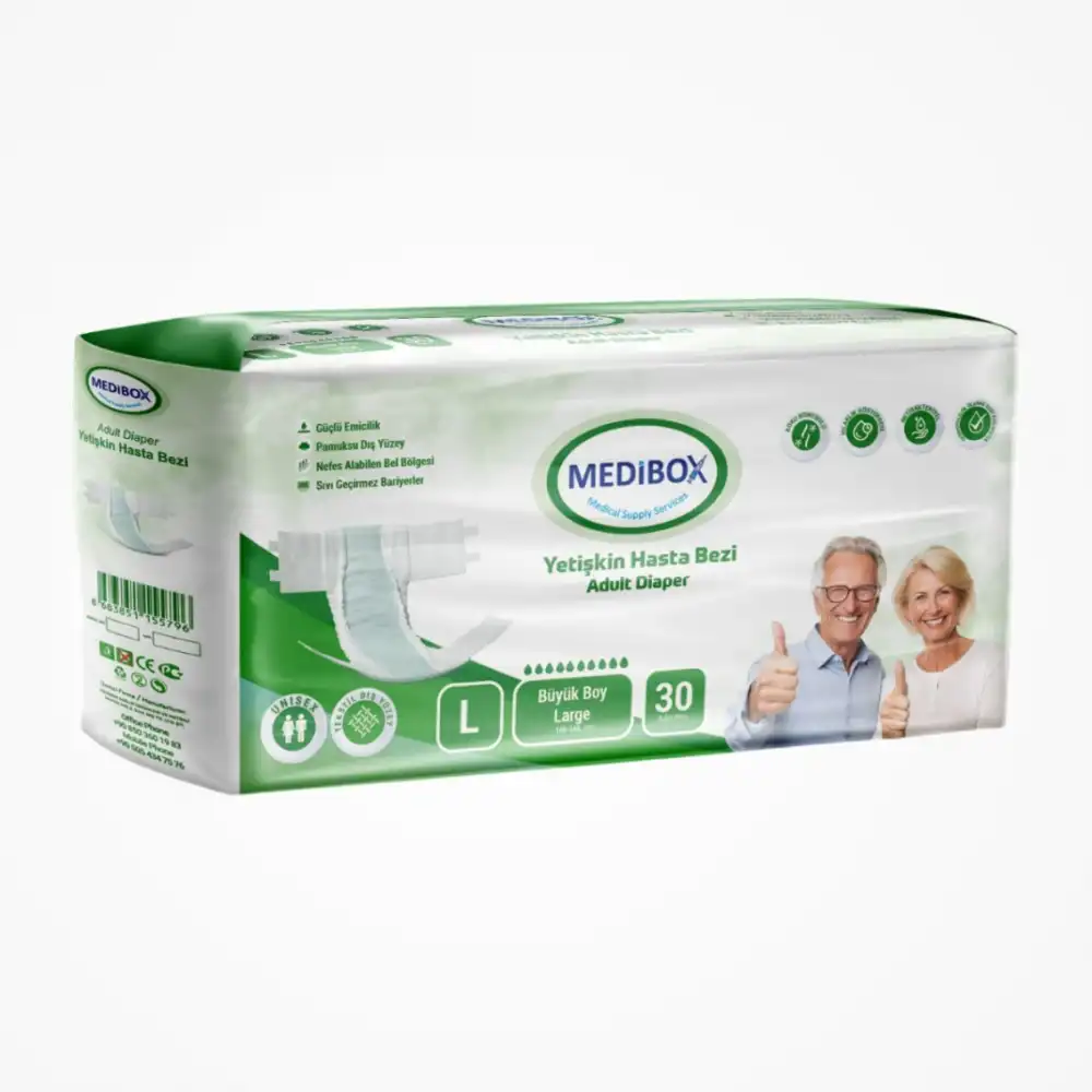 Medibox Yetişkin Bel Bantlı Hasta Bezi (L) Large | 120 Adet
