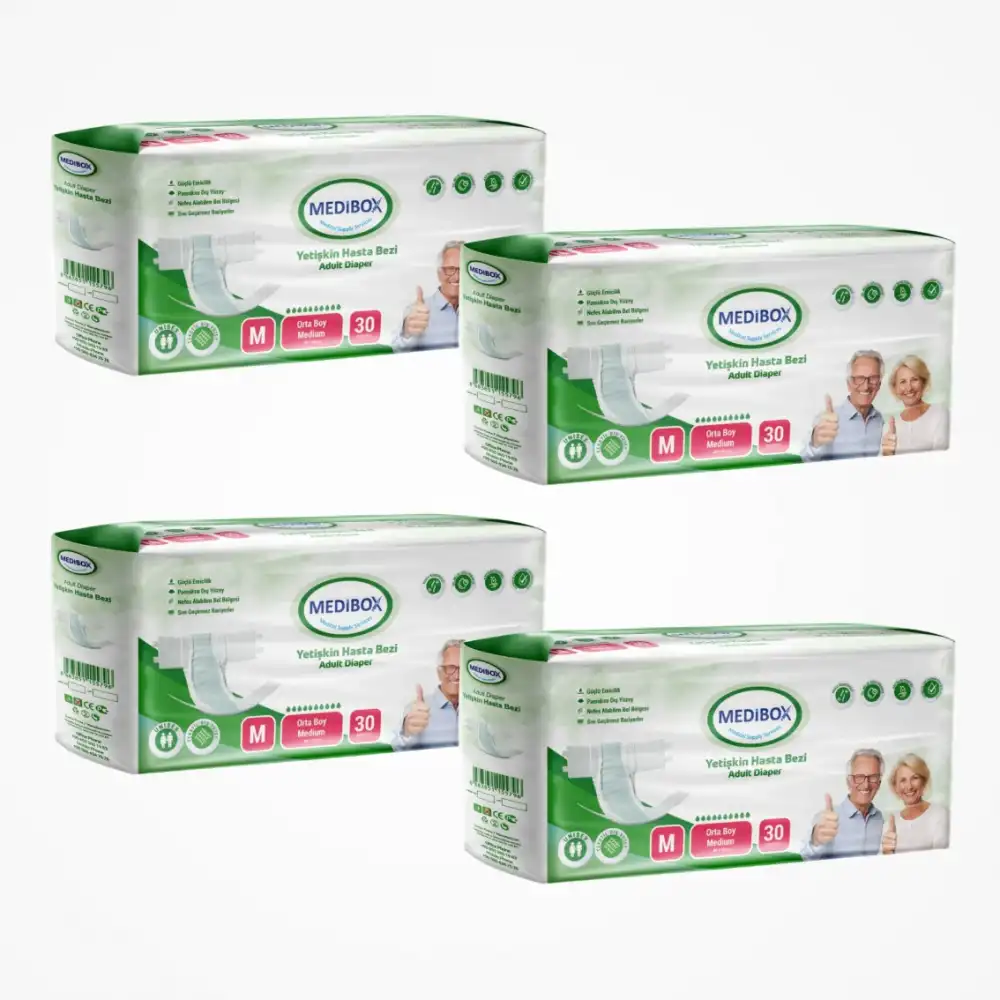 Medibox Yetişkin Bel Bantlı Hasta Bezi (M) Medium | 120 Adet