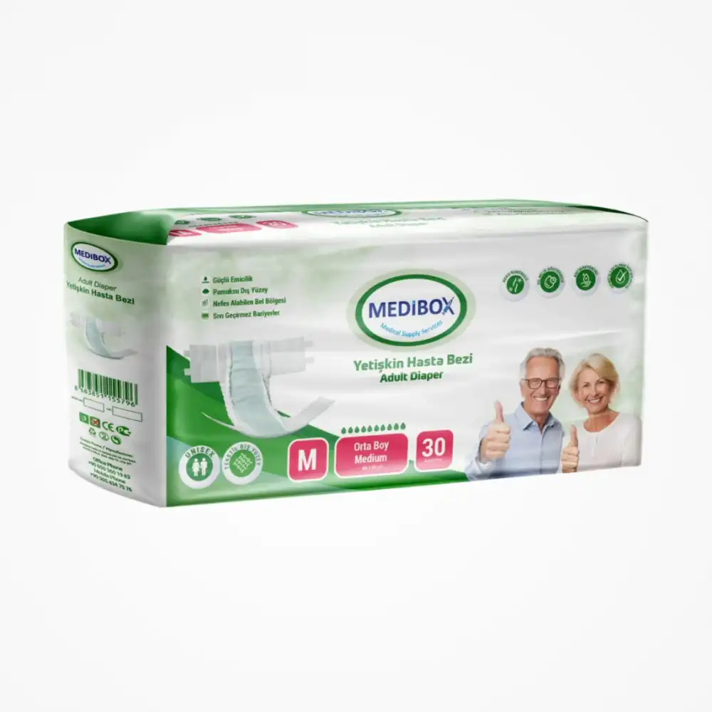 Medibox Yetişkin Bel Bantlı Hasta Bezi (M) Medium | 30 Adet