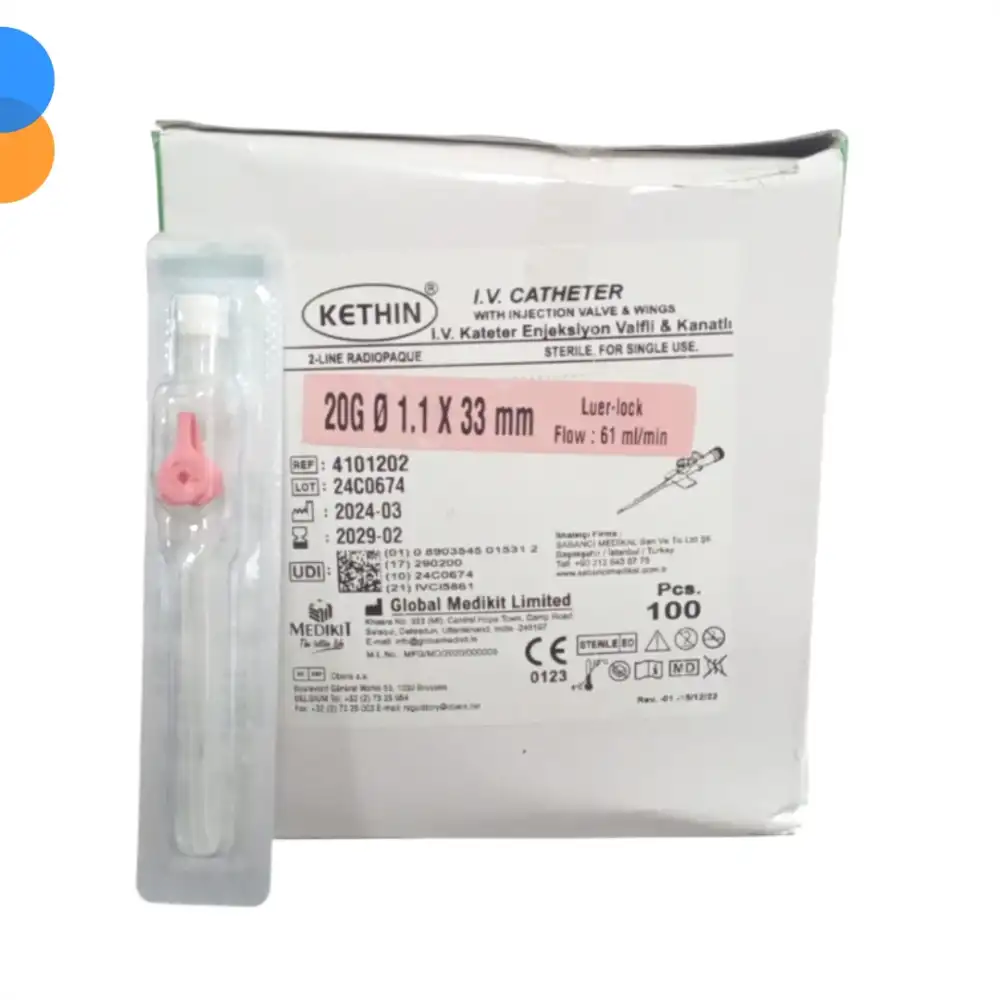 Medikit Branül (İntraket) Pembe 20G 100 lü Kutu