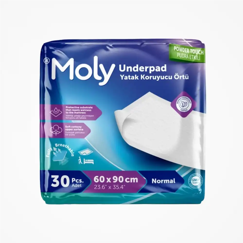 Moly Yatak Koruyucu 60cm x 90cm 30lu Paket x 6 (180 Adet)