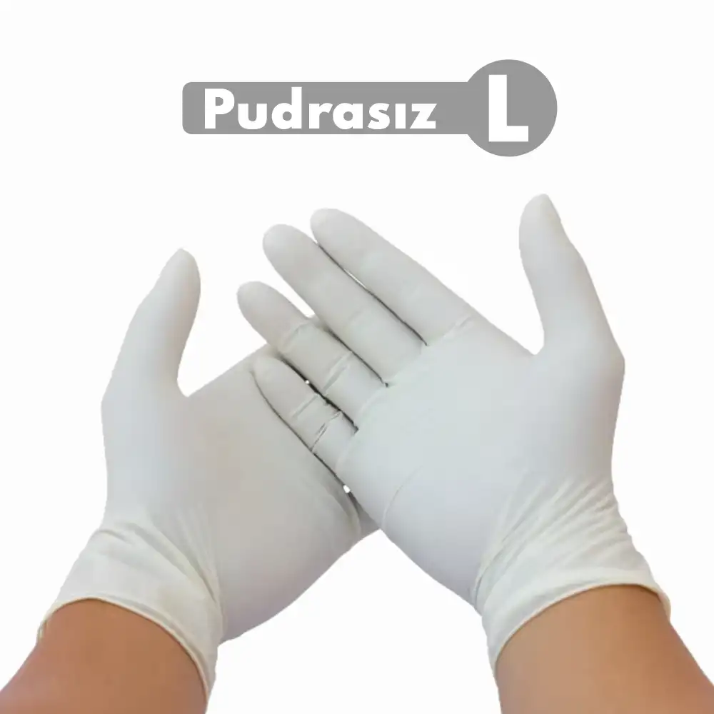 Pudrasız Lateks Muayene Eldiven Large (L) 100lü Kutu X 20 Kutu - 1 Koli