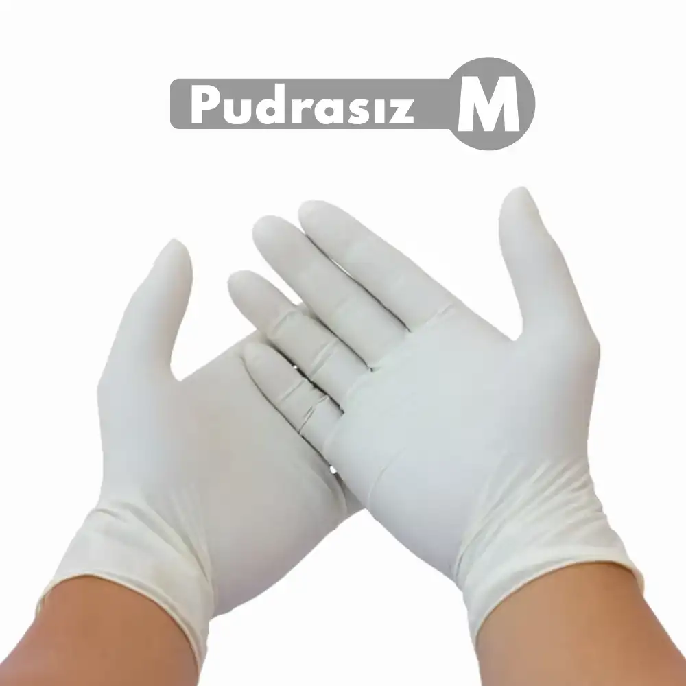 Pudrasız Lateks Muayene Eldiven Medium (M) 100lü Kutu X 20 Kutu - 1 Koli