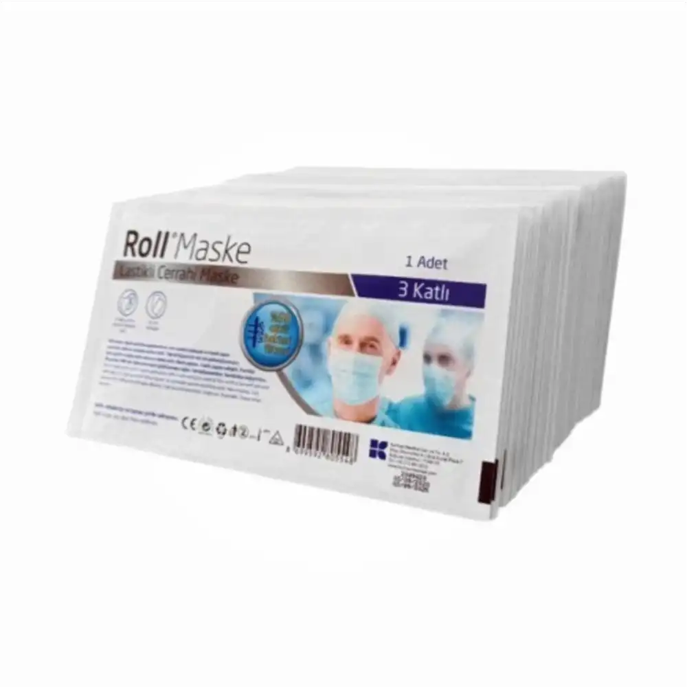 Roll Steril Maske Lastikli (3 Katlı) 50li Kutu - 6 Kutu