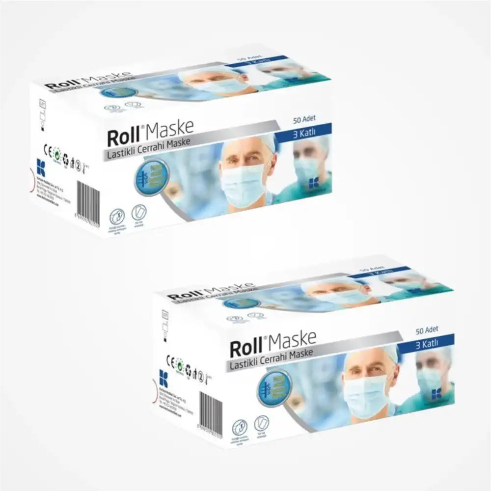 Roll Steril Maske Lastikli (3 Katlı) 50li Kutu - 2 Kutu