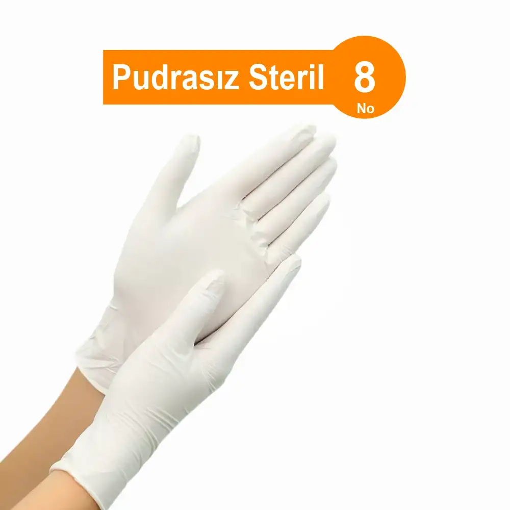 Steril Eldiven Lateks Pudrasız 50li Kutu - No: 8