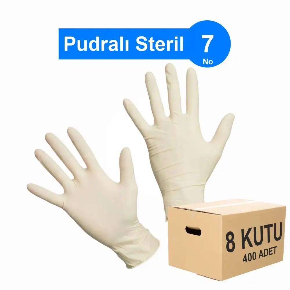 Steril Eldiven Pudralı No: 7 - 1 Koli - 400 Adet