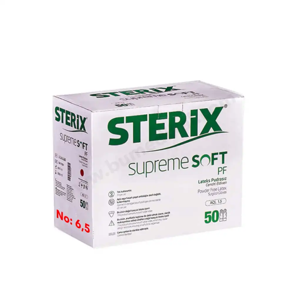 Sterix Steril Eldiven Pudrasız 50li Kutu - No: 6,5