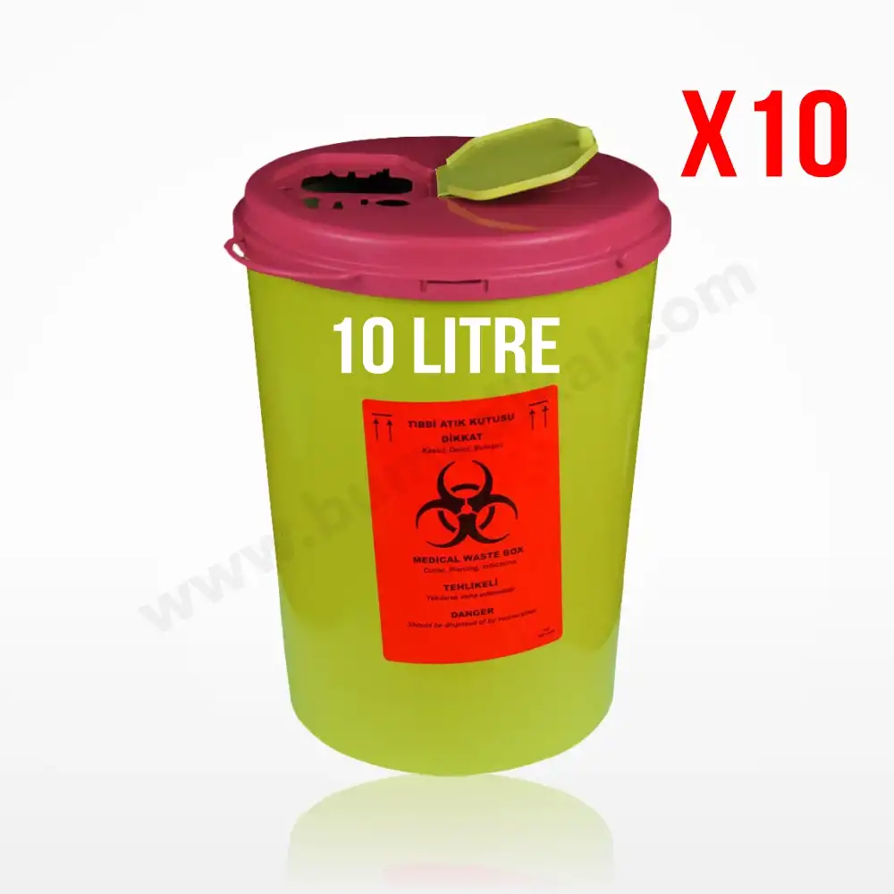 Tıbbi Atık Kovası 10 Lt | 10 Adet