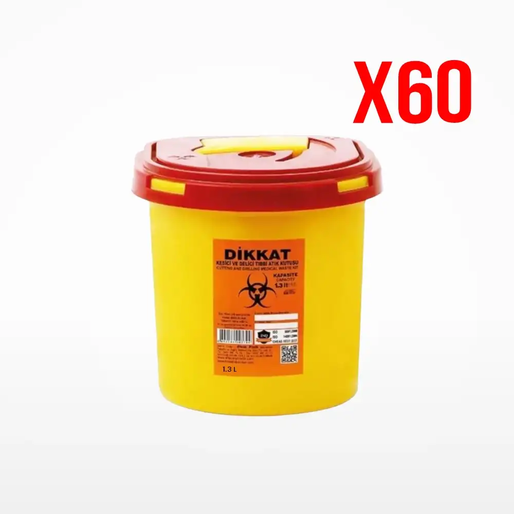Tıbbi Atık Kovası 1,3 Lt | 60 Adet