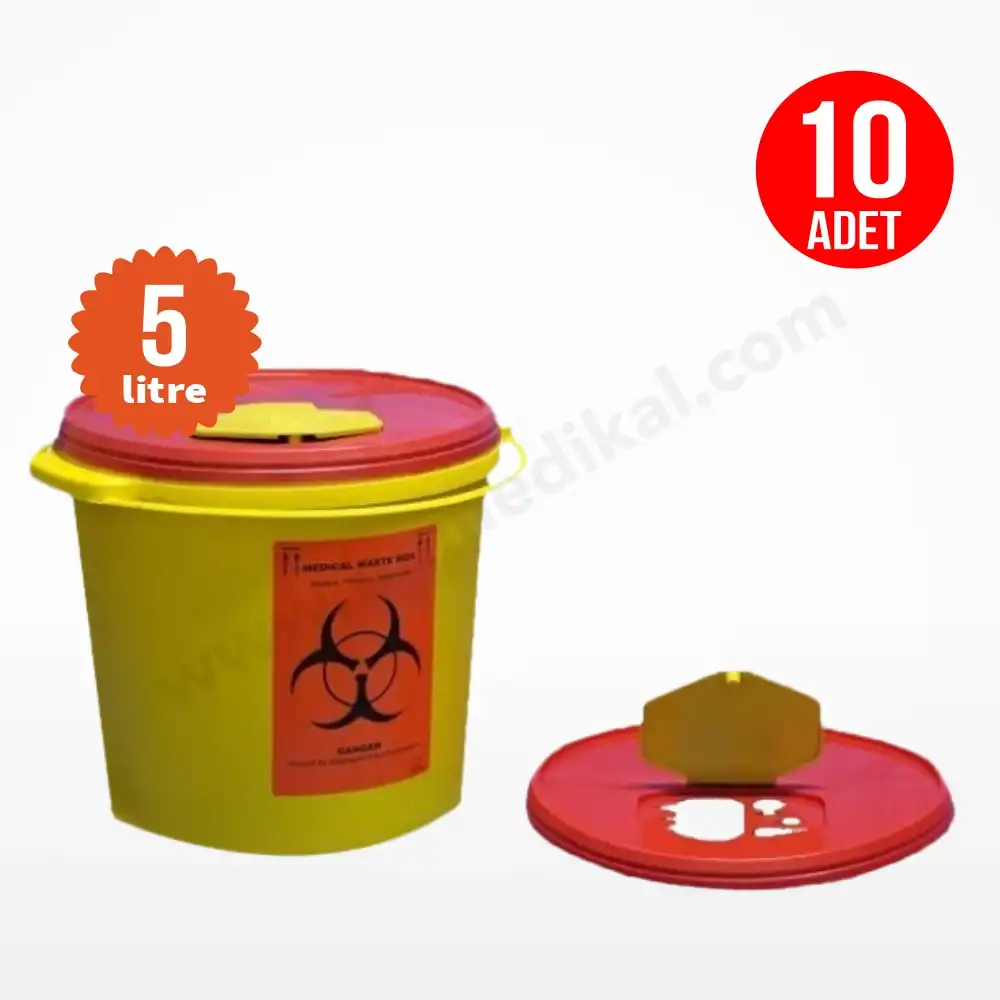 Tıbbi Atık Kovası 5 Lt | 10 Adet