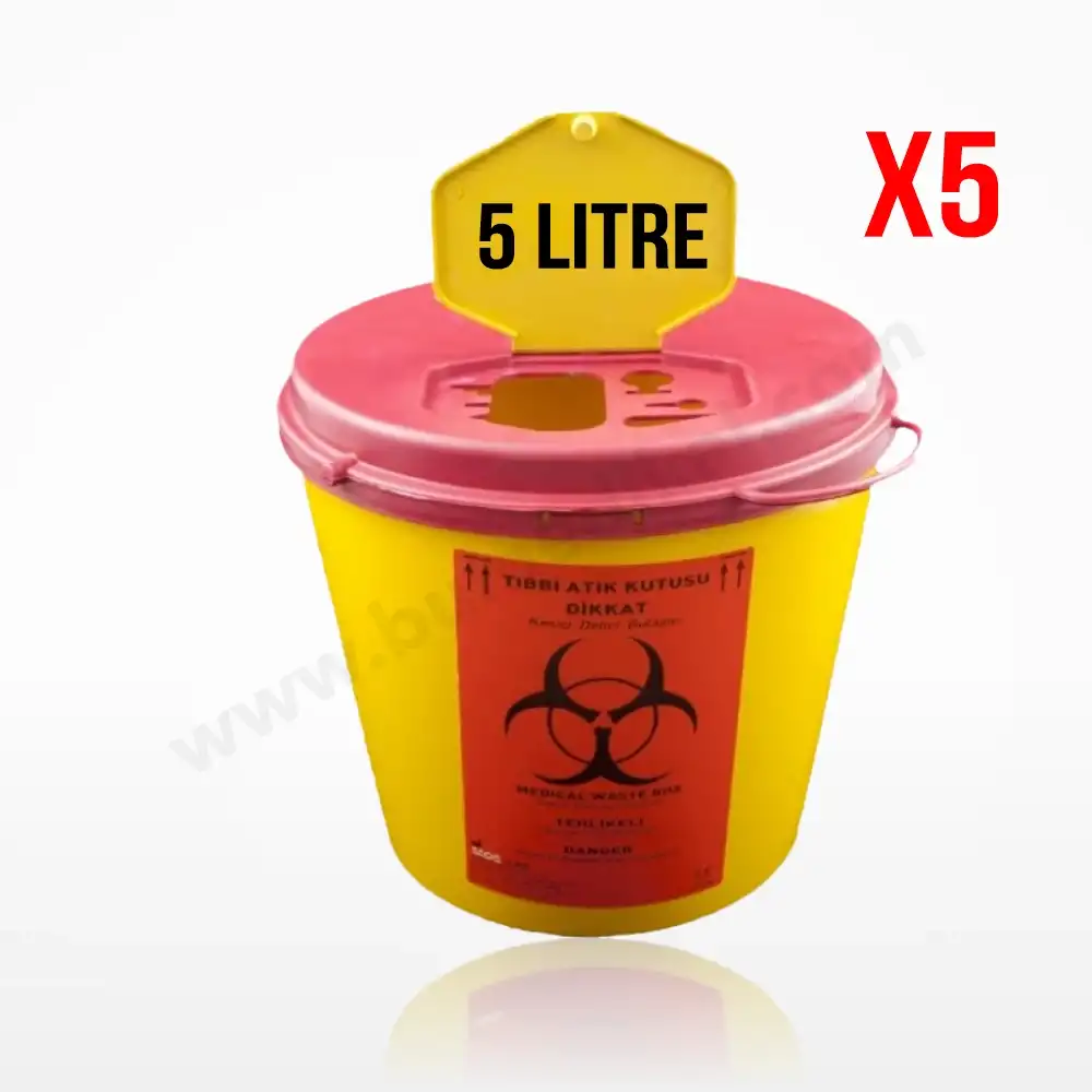 Tıbbi Atık Kovası 5 Lt | 5 Adet