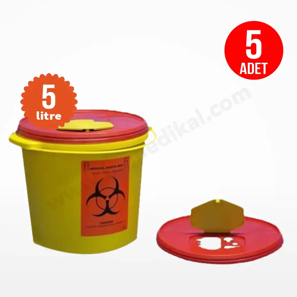 Tıbbi Atık Kovası 5 Lt | 5 Adet