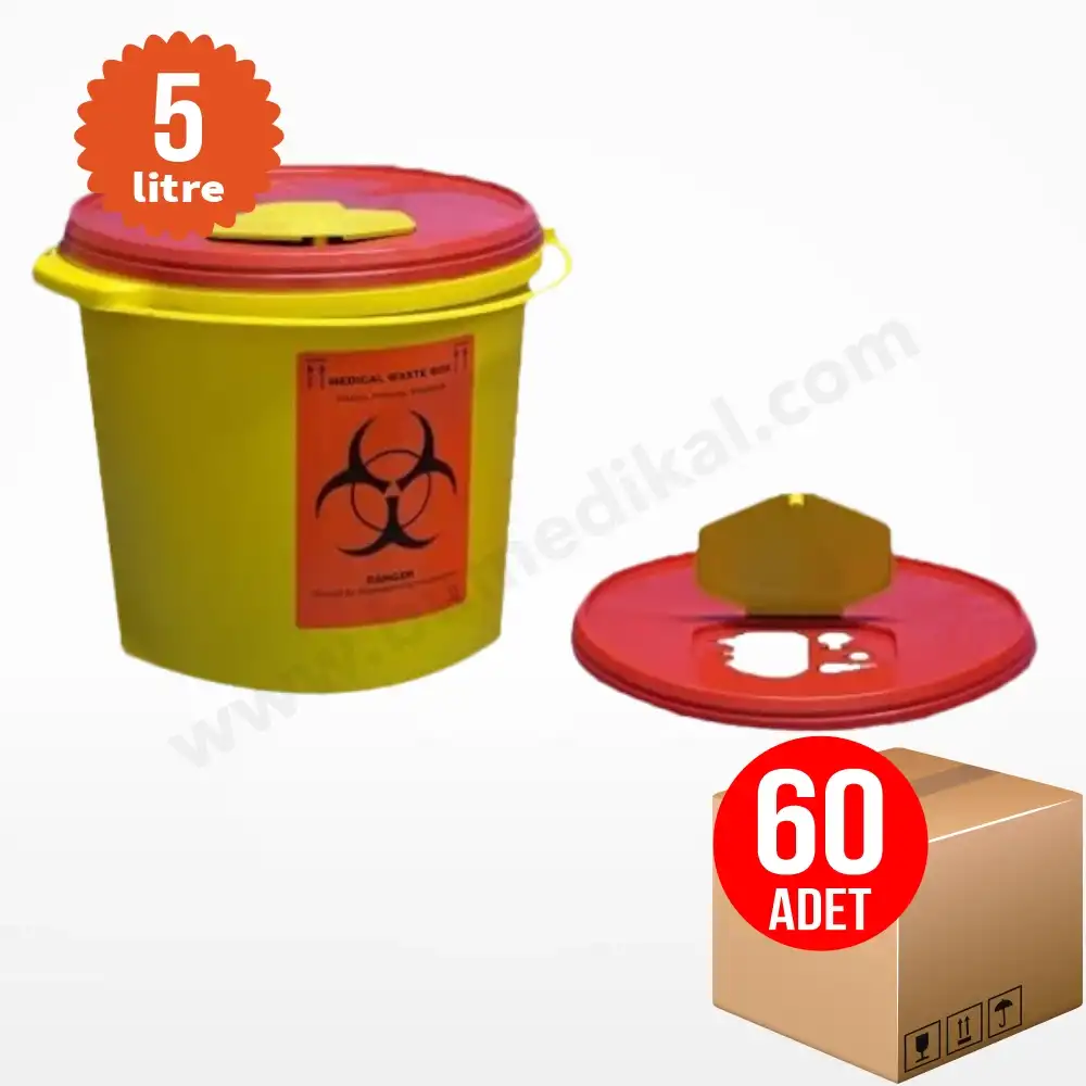 Tıbbi Atık Kovası 5 Lt | 60 Adet