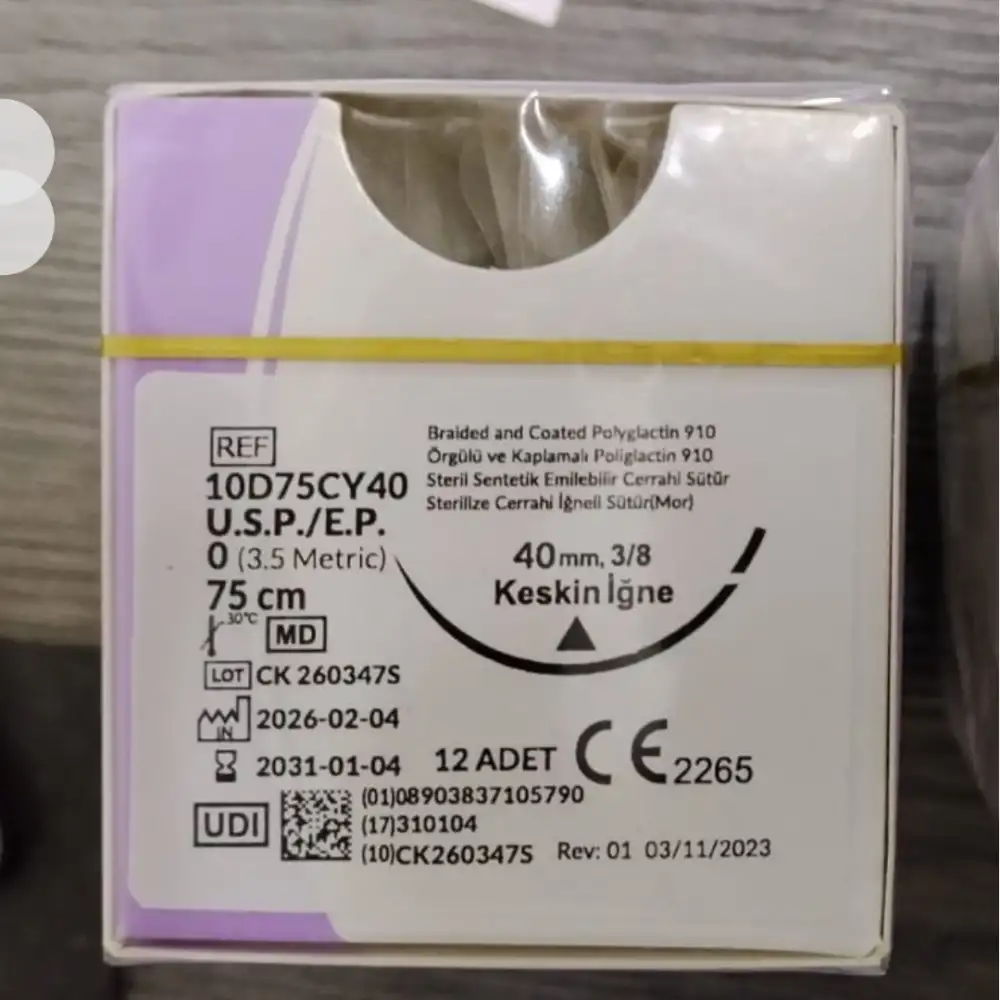 Trusynth PGA Sütür (Emilebilir) Keskin İğneli 12li Kutu No: 0