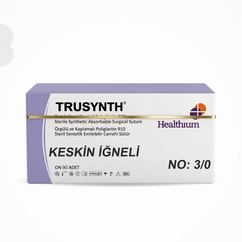 Trusynth PGA Sütür (Emilebilir) Keskin İğneli 12li Kutu No: 3/0