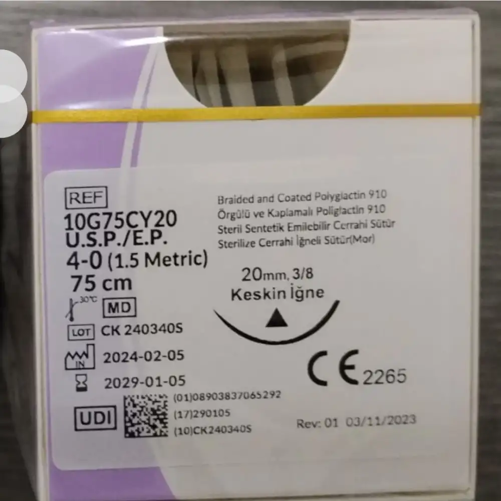 Trusynth PGA Sütür (Emilebilir) Keskin İğneli 12li Kutu No: 4/0