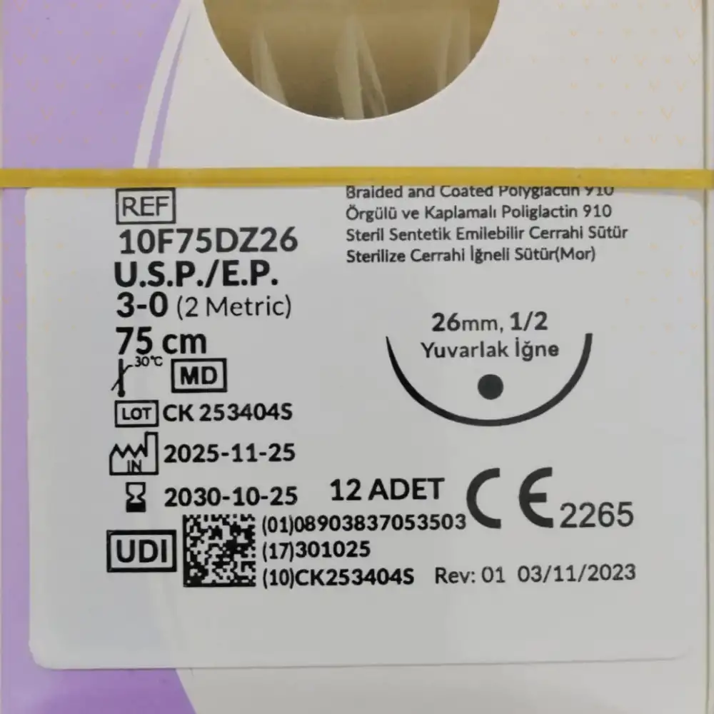 Trusynth PGA Sütür (Emilebilir) YUVARLAK İğneli 12li Kutu No: 3/0