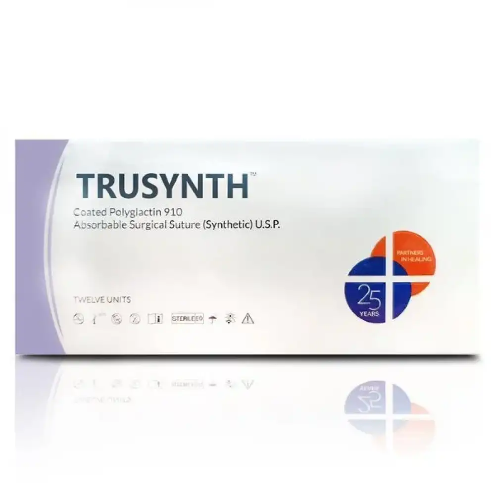 Trusynth PGA Sütür 75cm Keskin İğneli (Emilebilir) No: 0 12li Kutu