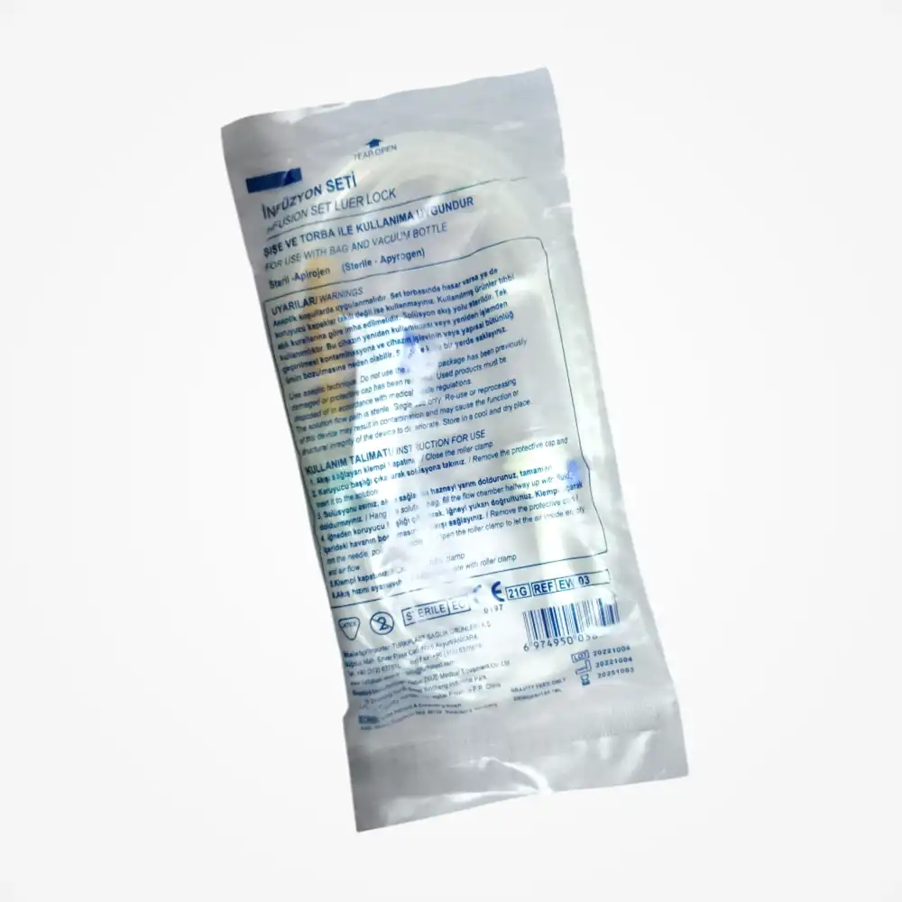 Türkplast Serum Seti (İnfüzyon Seti) VİDALI Yeşil Uçlu 25li Paket