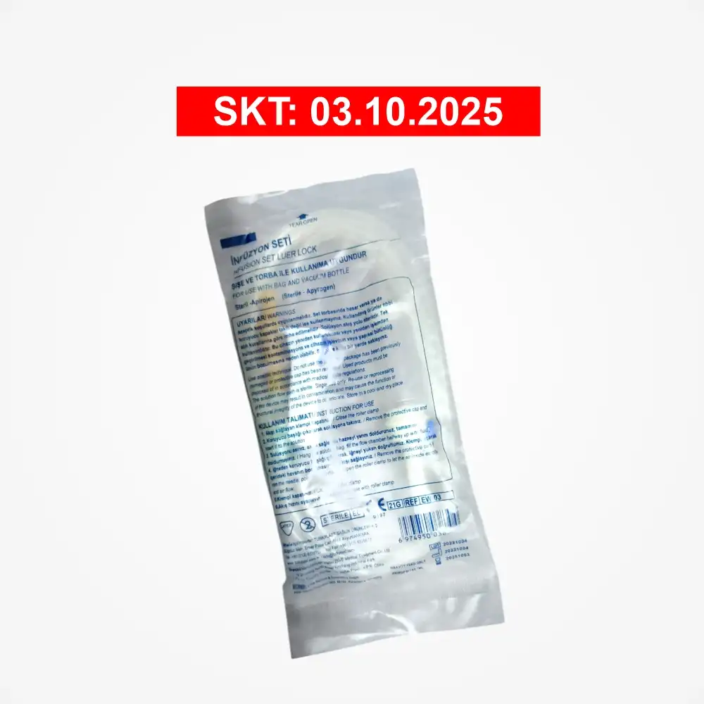 Türkplast Serum Seti (İnfüzyon Seti) VİDALI Yeşil Uçlu 25li Paket