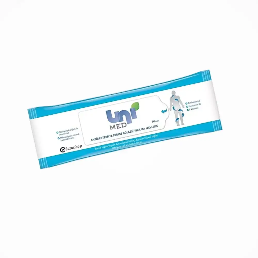 Unimed Antibakteriyel Vücut Yıkama Havlusu 50li Paket x 5 Paket