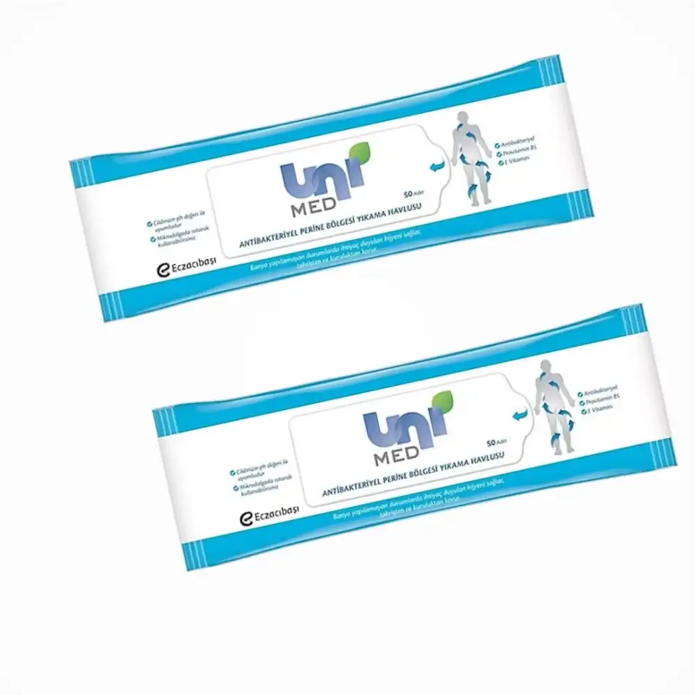Unimed Antibakteriyel Vücut Yıkama Havlusu 50li Paket x 2 Paket