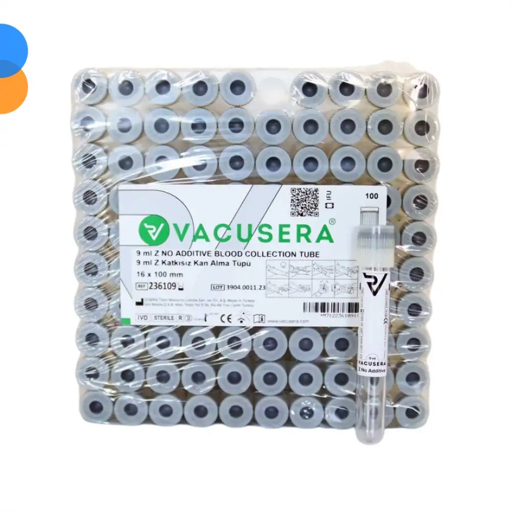 Vacusera Vakumlu Boş Tüp 9 ML (Gri Kapak) 100lü Paket