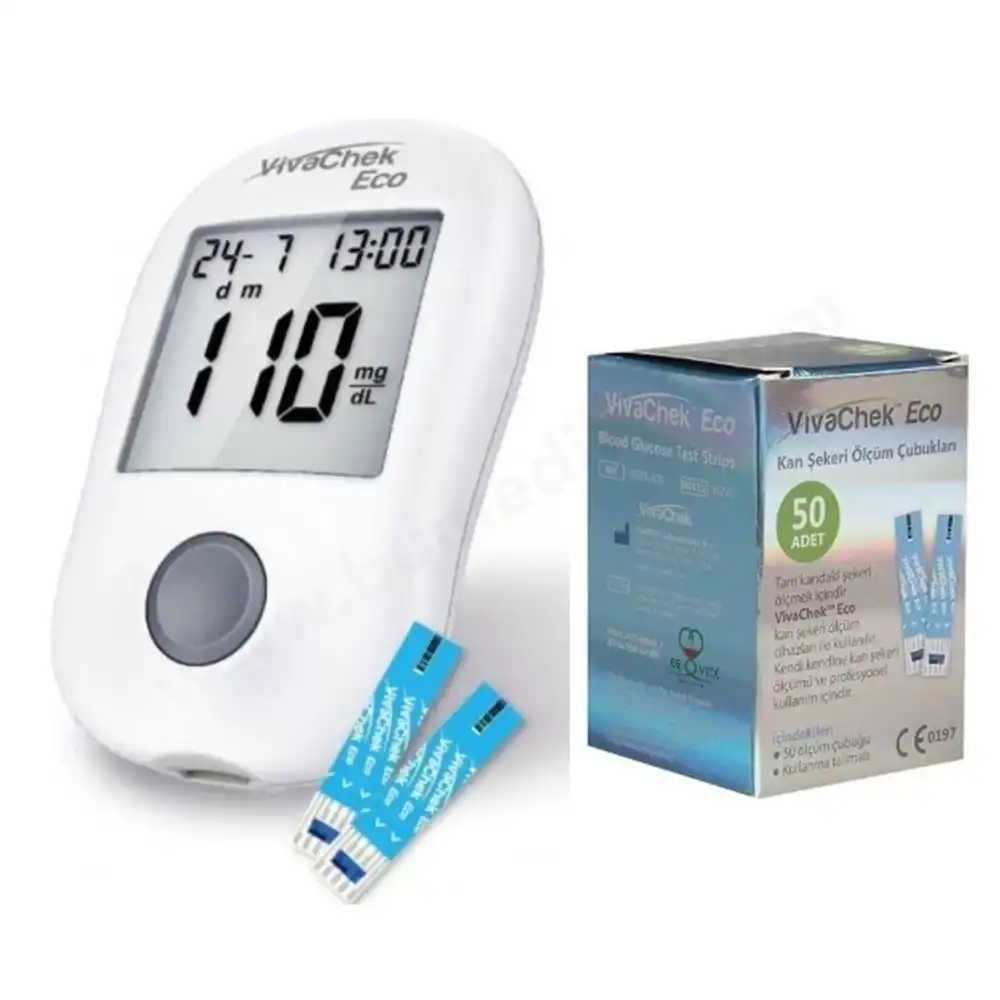 Vivachek Eco Kan Şekeri Ölçüm Cihazı + 50 Adet Çubuk