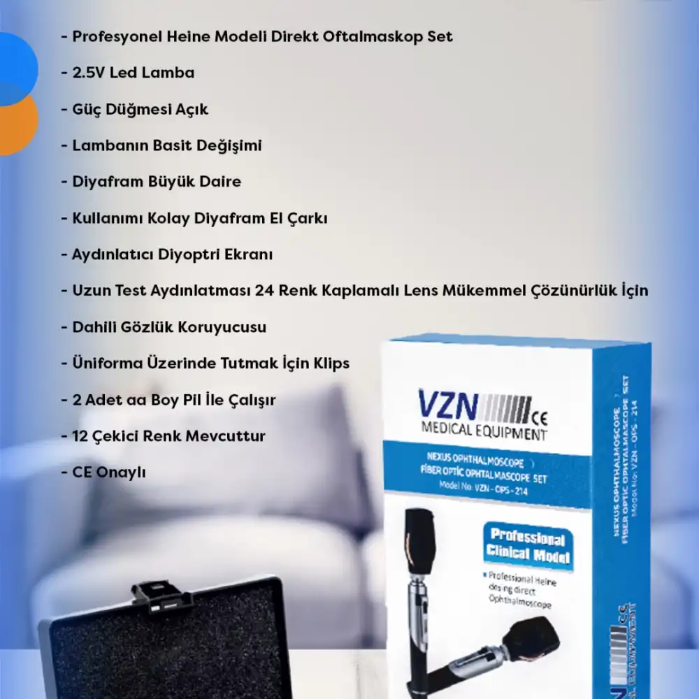 VZN Fiber Optik Oftalmaskop Set (Heine Dizayn) VZN-OPS-214