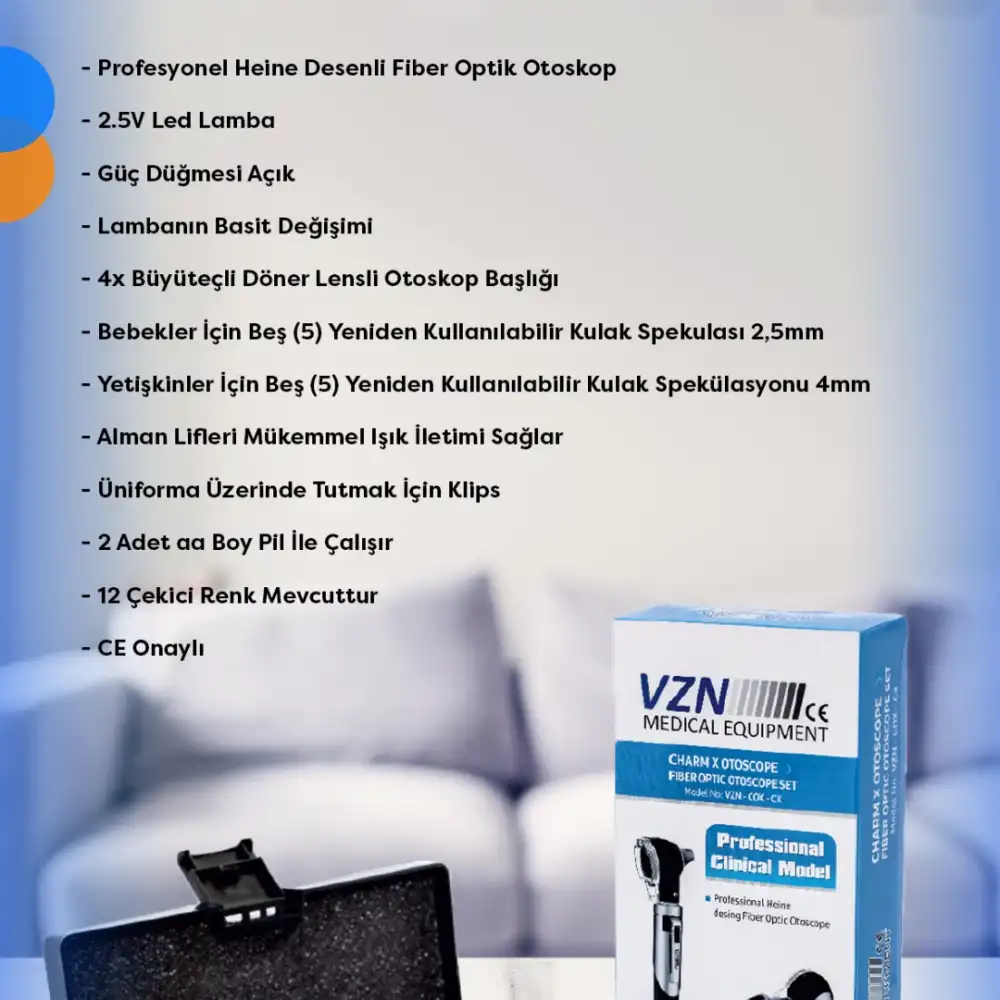 VZN Fiber Optik Otoskop Set (Heine Dizayn COX-CX)