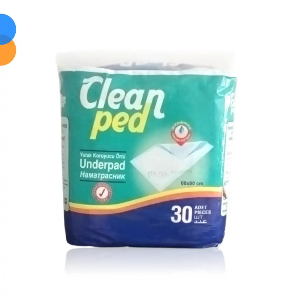 Clean Ped Yatak Koruyucu 60cm x 90cm - 30lu Paket - 5 Paket