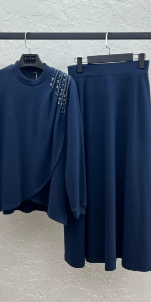 MODAL ŞARDONLUETEK TUNİK TAKIM - Lacivert