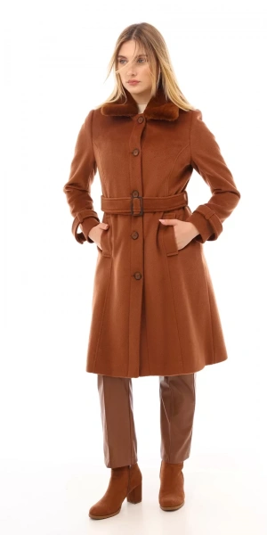 KÜRKLÜ KAŞE KABAN - Kiremit