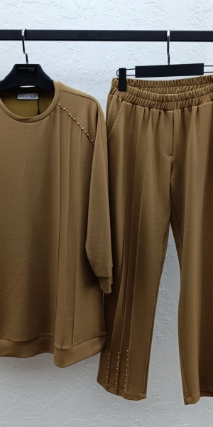 BAMBU MODAL TUNİK & PANTOLON TAKIM - Camel