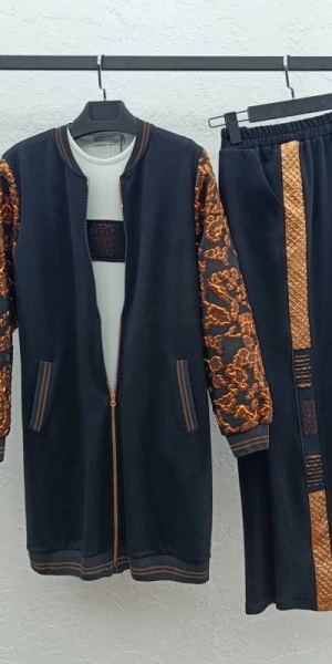 BAMBU MODAL ÜÇLÜ TAKIM - Siyah / Bakır