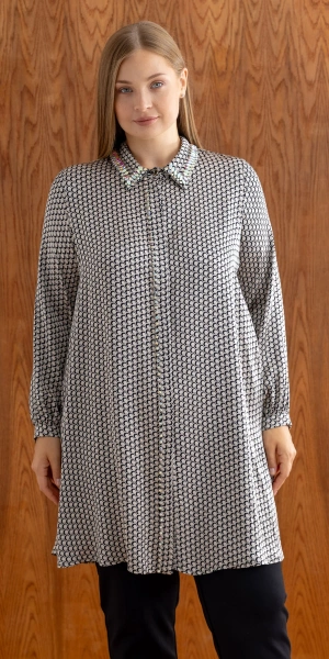 FLOS İPEK SATEN TUNİK - Siyah