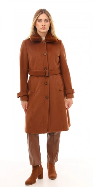 KÜRKLÜ KAŞE KABAN - Kiremit