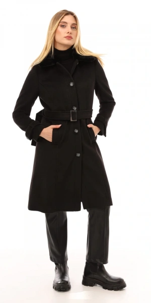 KÜRKLÜ KAŞE KABAN - Siyah