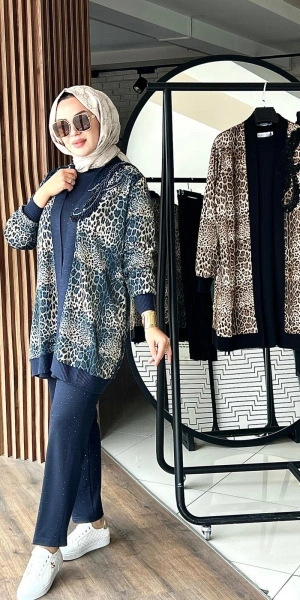 LEOPAR MODAL ÜÇLÜ TAKIM - Lacivert