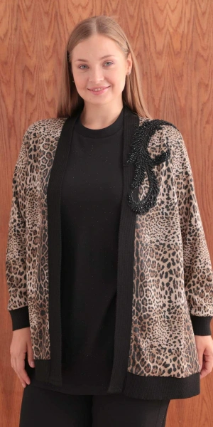 LEOPAR MODAL ÜÇLÜ TAKIM - Siyah