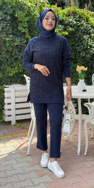 MODAL JAKAR TUNİK PANTOLON TAKIM - Lacivert