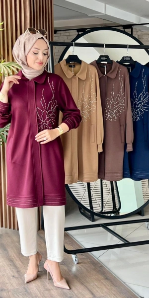 MODAL KAP ÖN & ARKA TOBA TAŞLI - Bordo