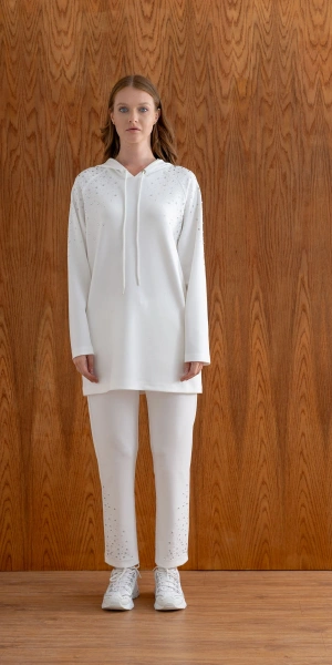 MODAL TUNİK PANTOLON TAKIM - Ekru