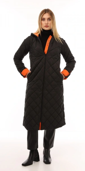 ORANJ KOMBİNLİ KAPİTONE KABAN - Siyah