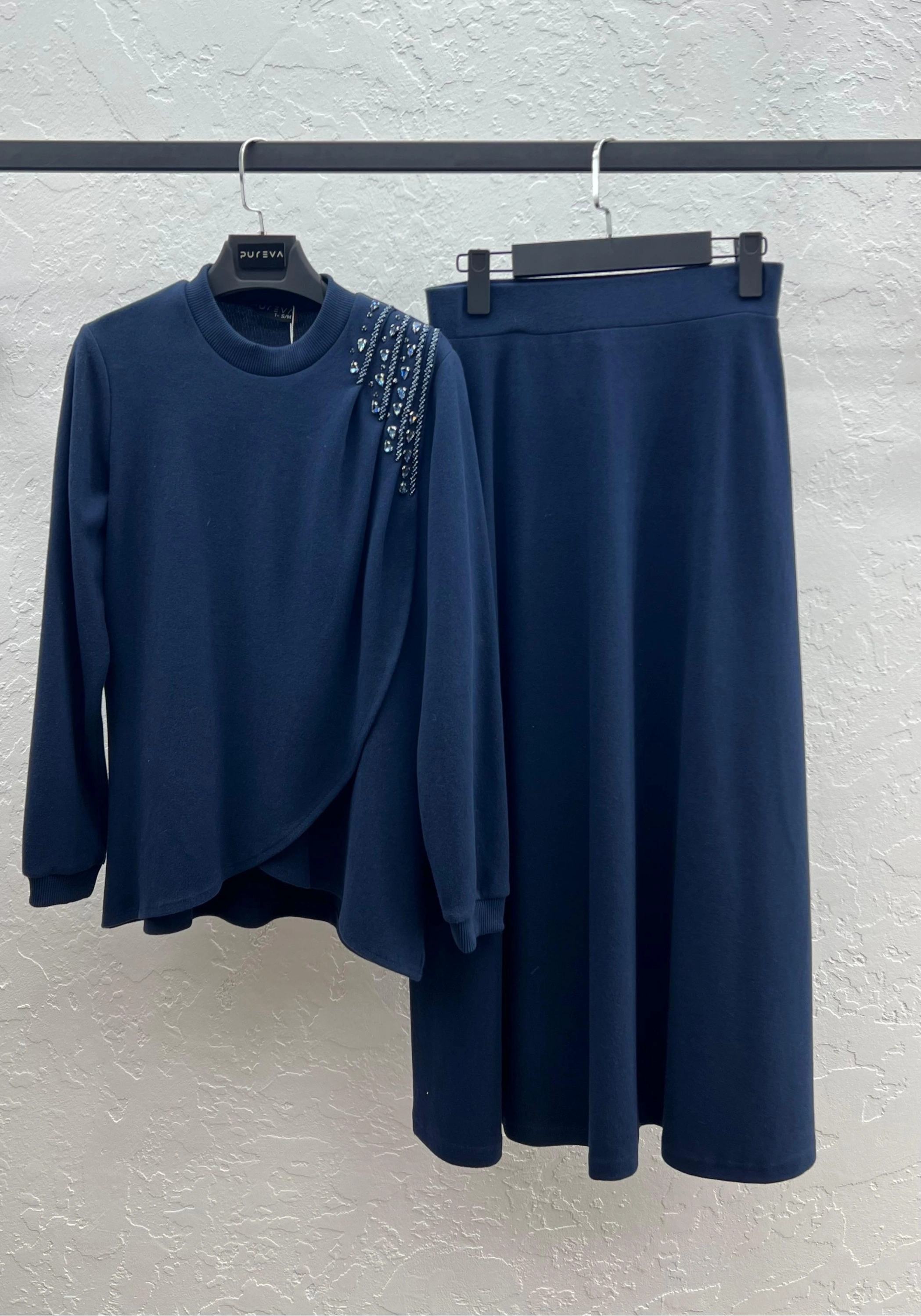 MODAL ŞARDONLUETEK TUNİK TAKIM - Lacivert