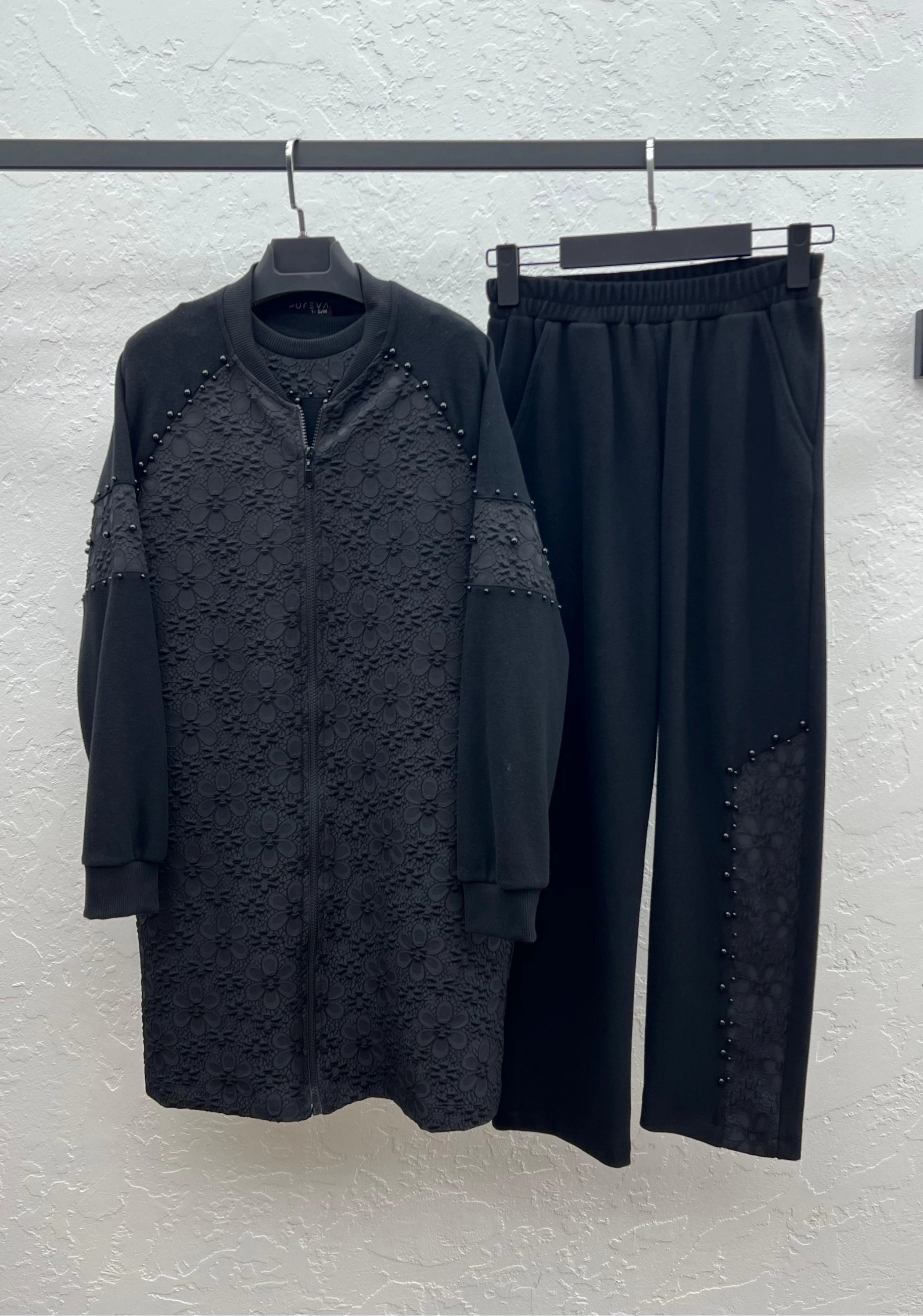 MODAL JAKAR TUNİK KAP PANTOLON TAKIM - Siyah