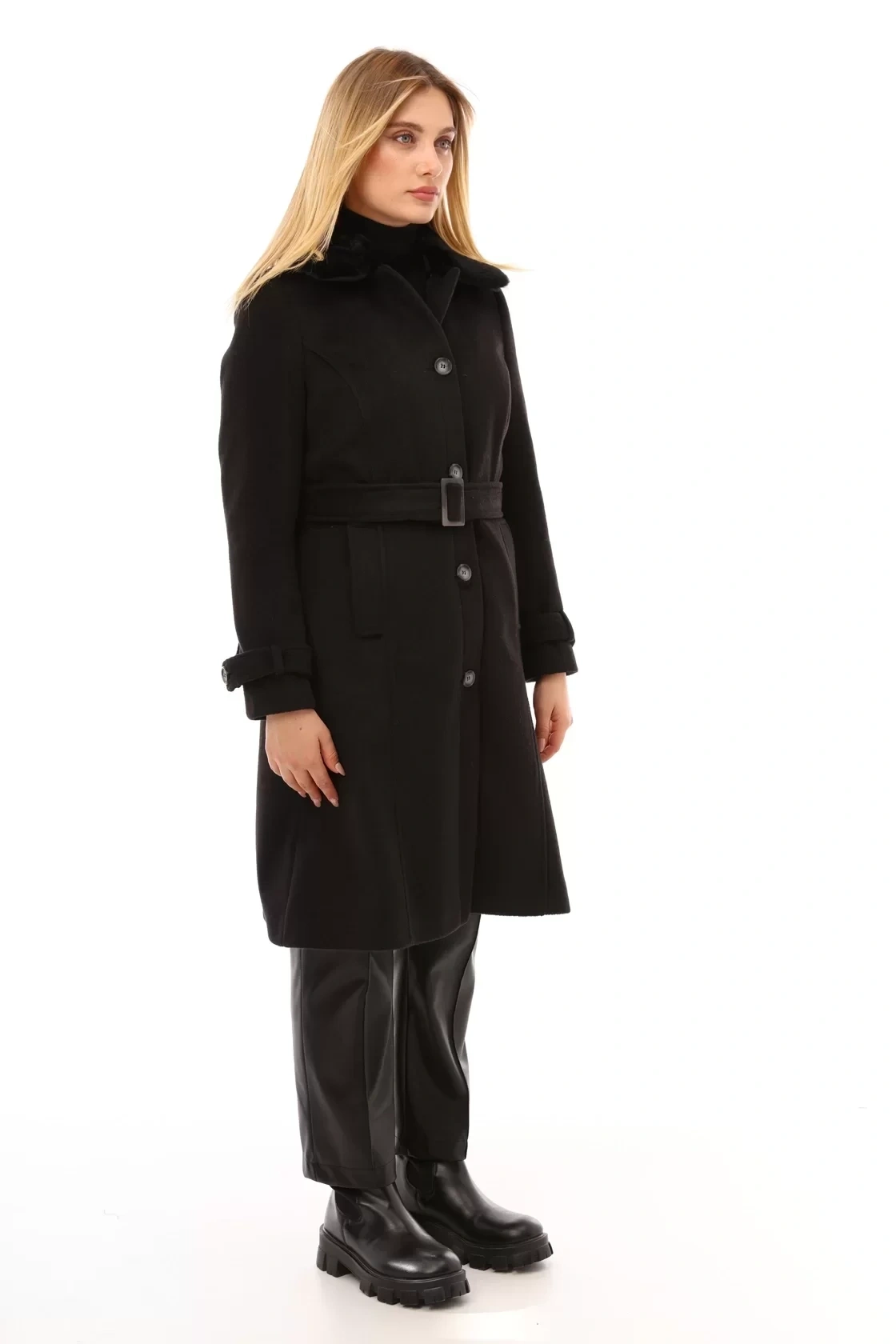 KÜRKLÜ KAŞE KABAN - Siyah